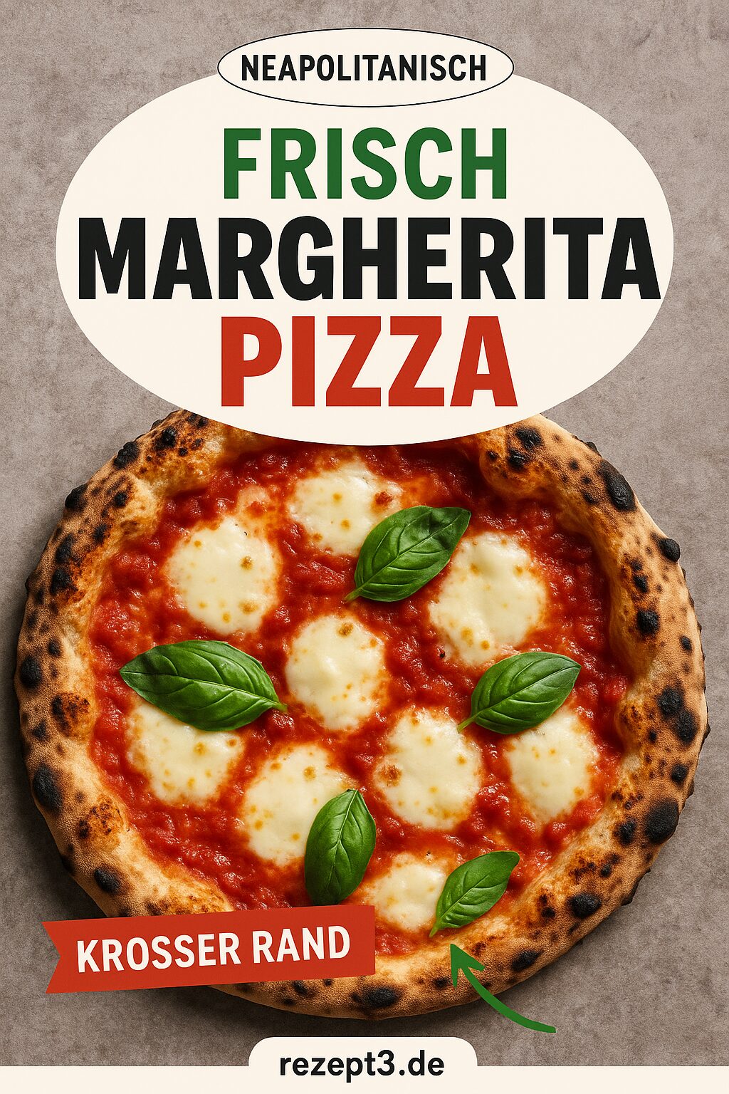 Margherita Pizza – knuspriger Rand, saftige Tomaten, frisches Basilikum