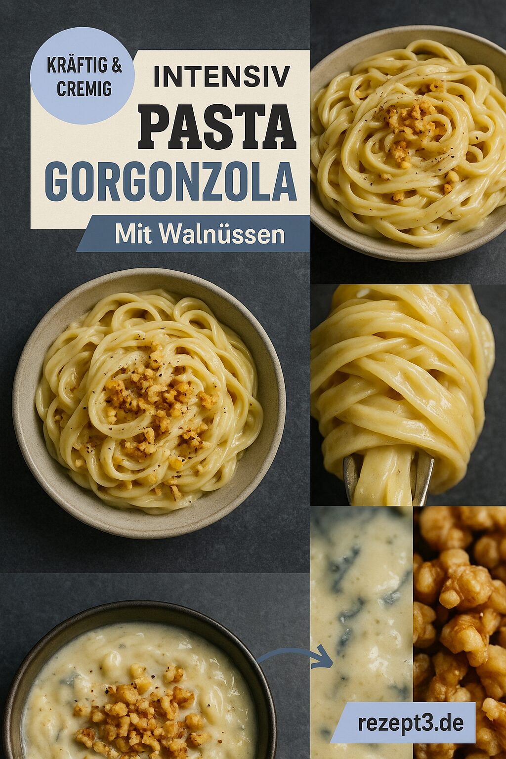 Pasta Gorgonzola: Cremige Gorgonzola-Sahnesauce in 20 Min