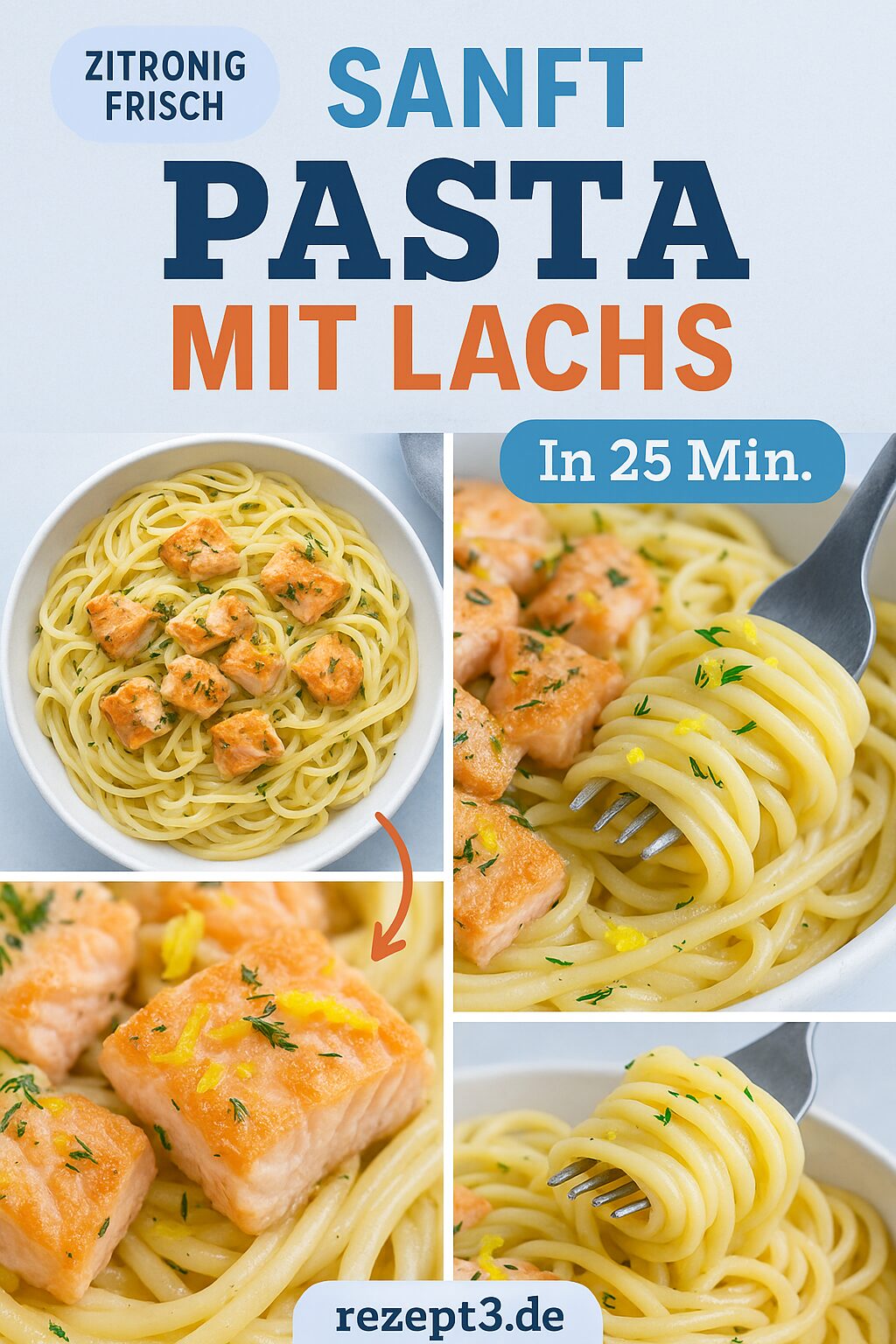 Pasta mit Lachs: cremiges Zitronen-Sahne-Rezept in 30 Min