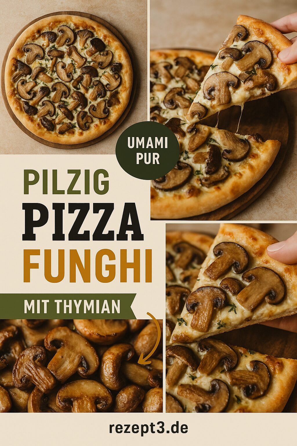 Pizza Funghi: knuspriger Steinofen-Genuss mit Pilzen