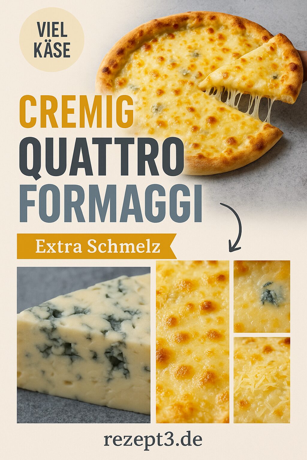 Pizza Quattro Formaggi – cremig, knusprig, italienisch echt