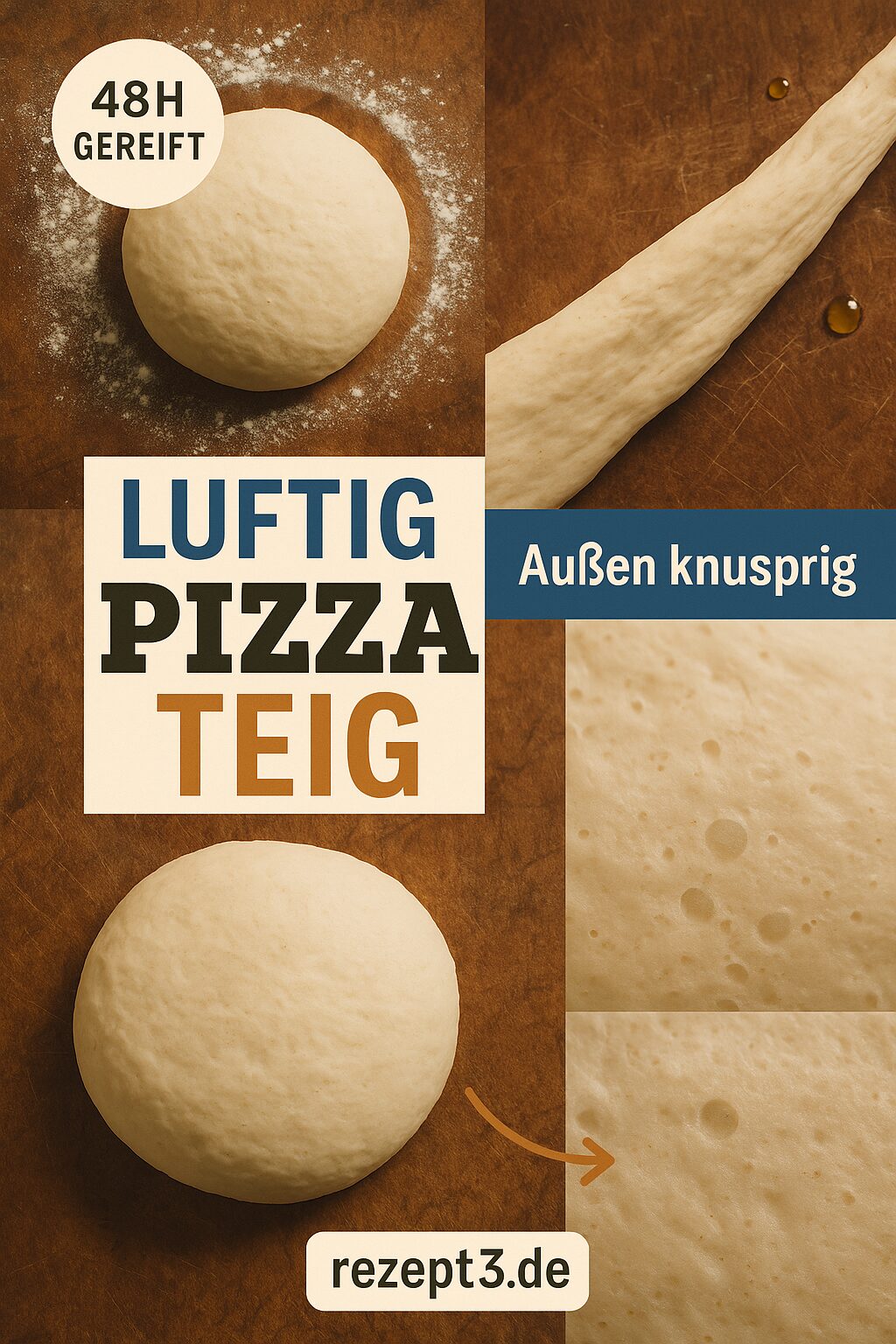 Pizza Teig: Knuspriger, luftiger Grundteig wie aus der Pizzeria
